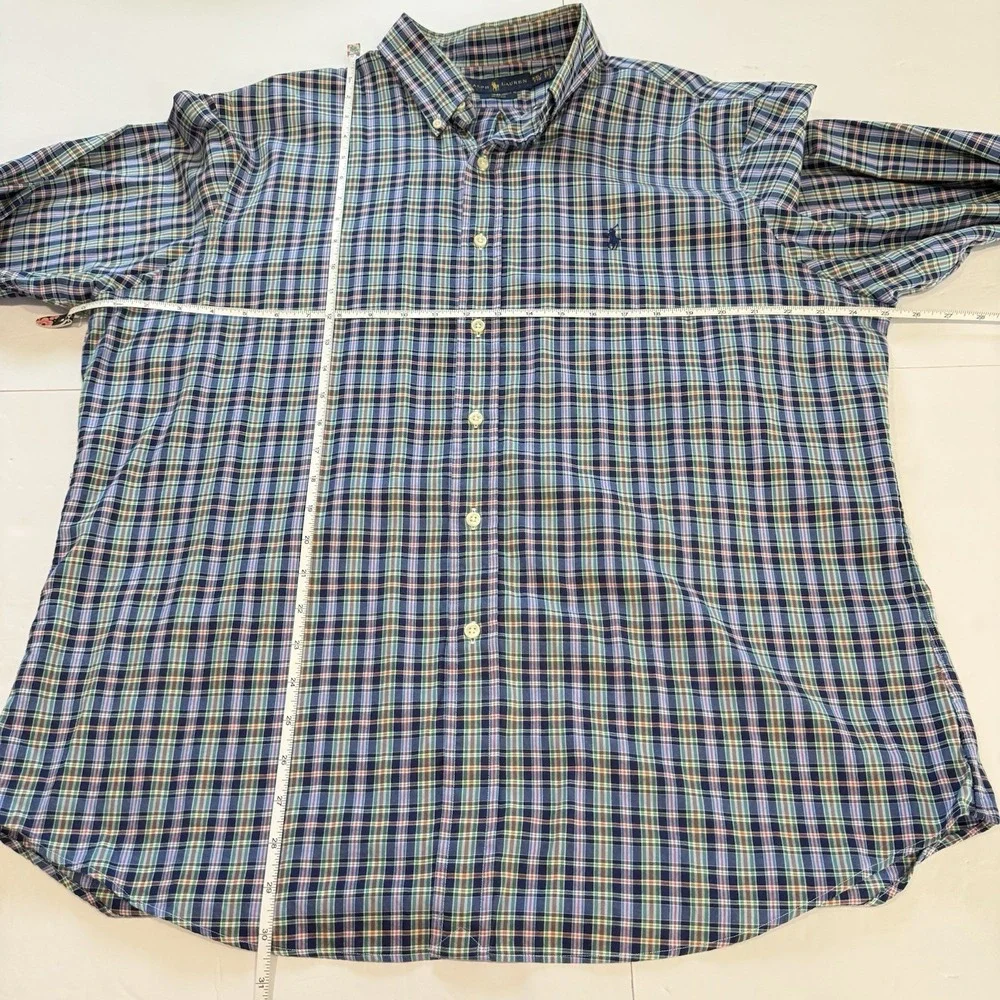 Polo Ralph Lauren Colorful Plaid‎ Twill Cotton Slim Fit Button Down Shirt XXL